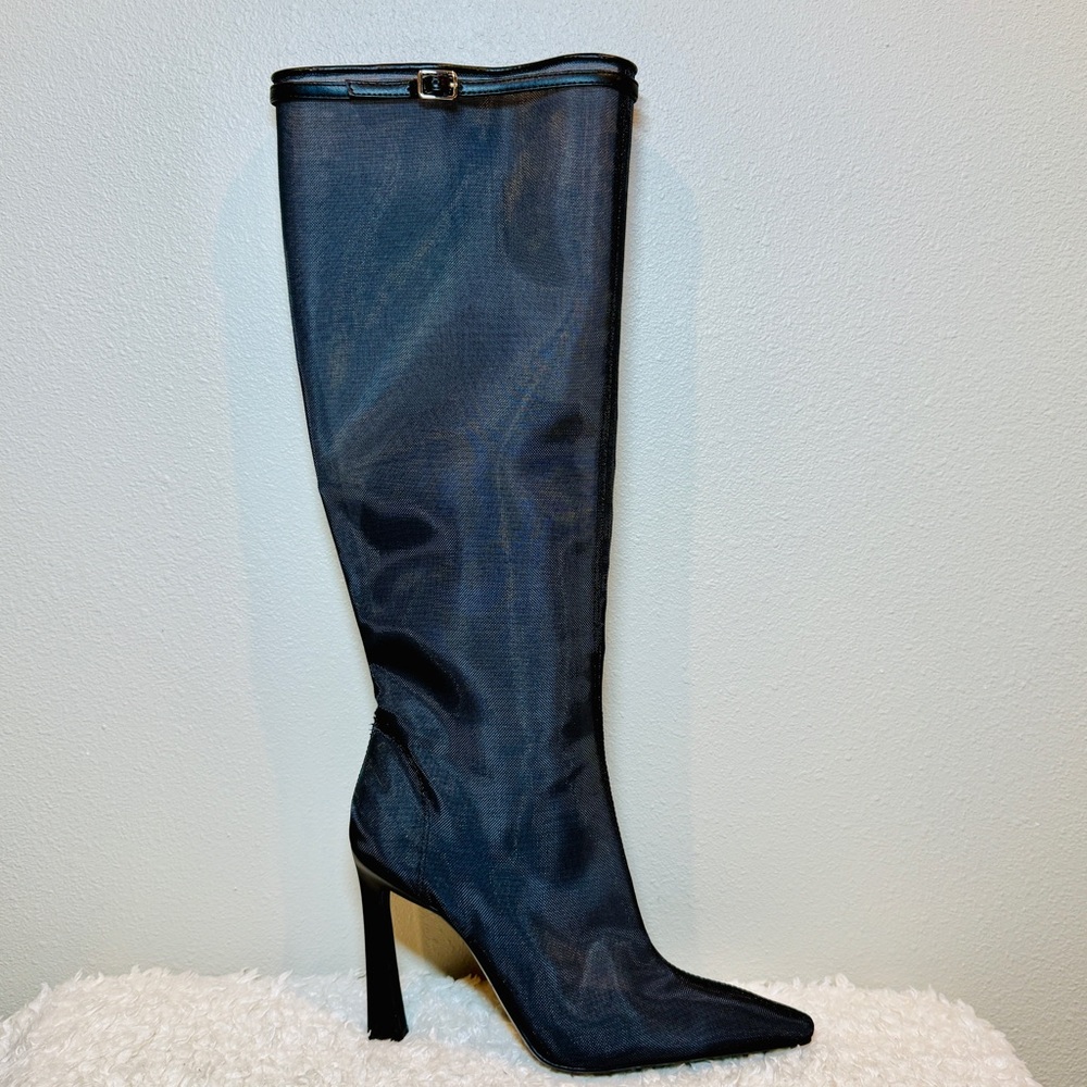 Gianni Bini Mesh Stiletto Tall Boots - Picture 5 of 10
